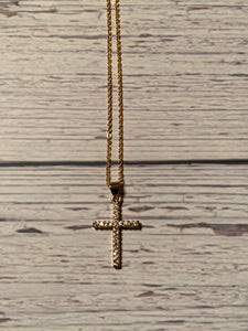 Cross Gold Filled Crystal Necklace