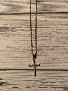 Silver Cross Crystal Necklace