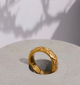 Gold Celestial Moon and Stars Ring
