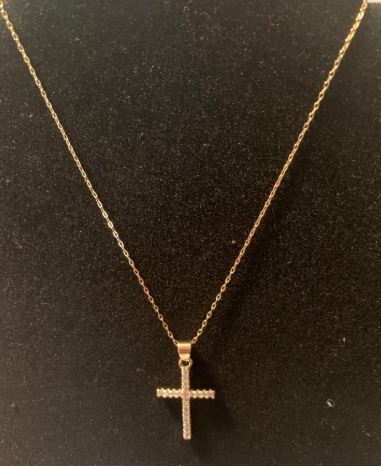 Cross Gold Filled Crystal Necklace