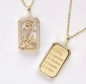 Gold Double Sided Zodiac Necklace