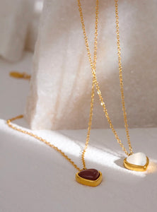 Minimalist Heart Agate Crystal Jewelry Set