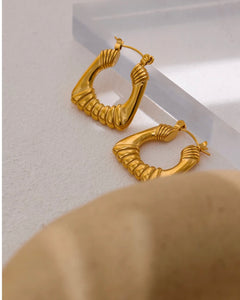 Gold Small Doorknocker Earrings