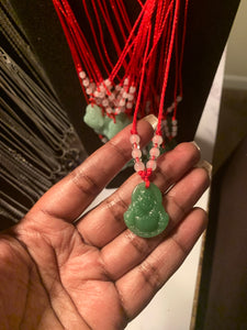 Lucky Red String Jade Necklace