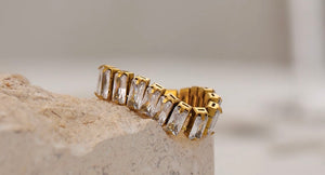Gold Crystal Cocktail Ring