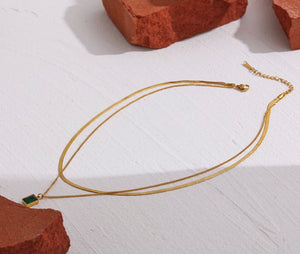 Gold CZ Layered Necklace