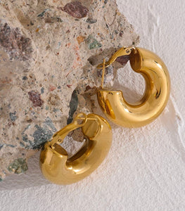 Gold Small Chunky Hoop Earrings