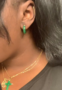 Jade Small Hoop Earrings