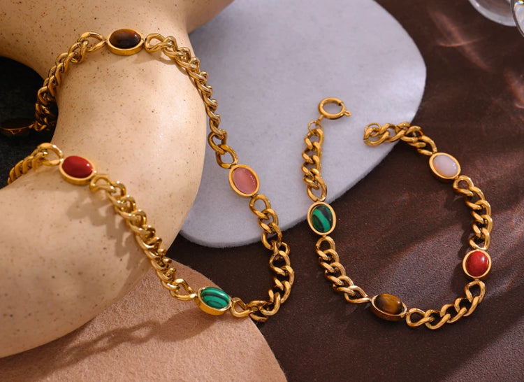 Gold Gemstone Jewelry Set