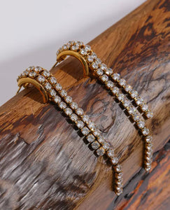 Gold Crystal Elegant Drop Earrings