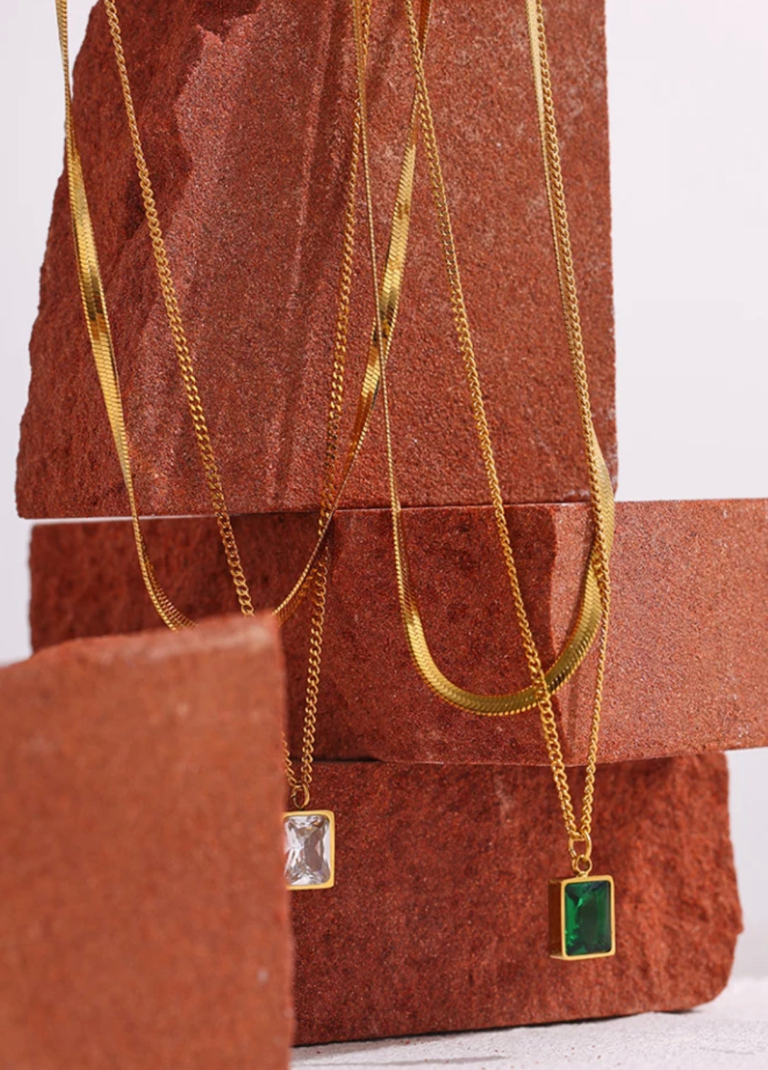 Gold CZ Layered Necklace