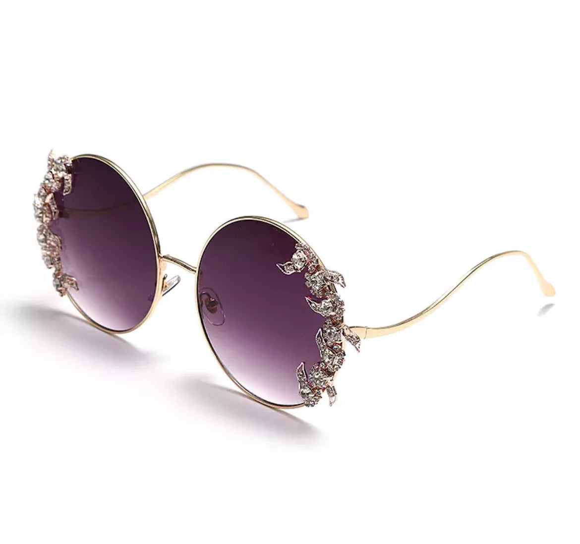 Crystal Floral Vintage Style Sunglasses