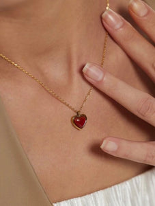Minimalist Heart Agate Crystal Jewelry Set