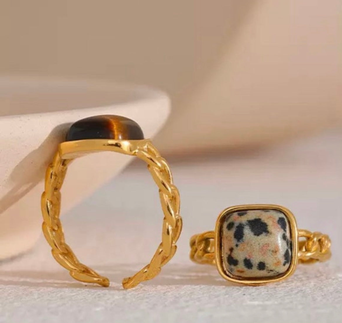 Gold Natural Stone Ring