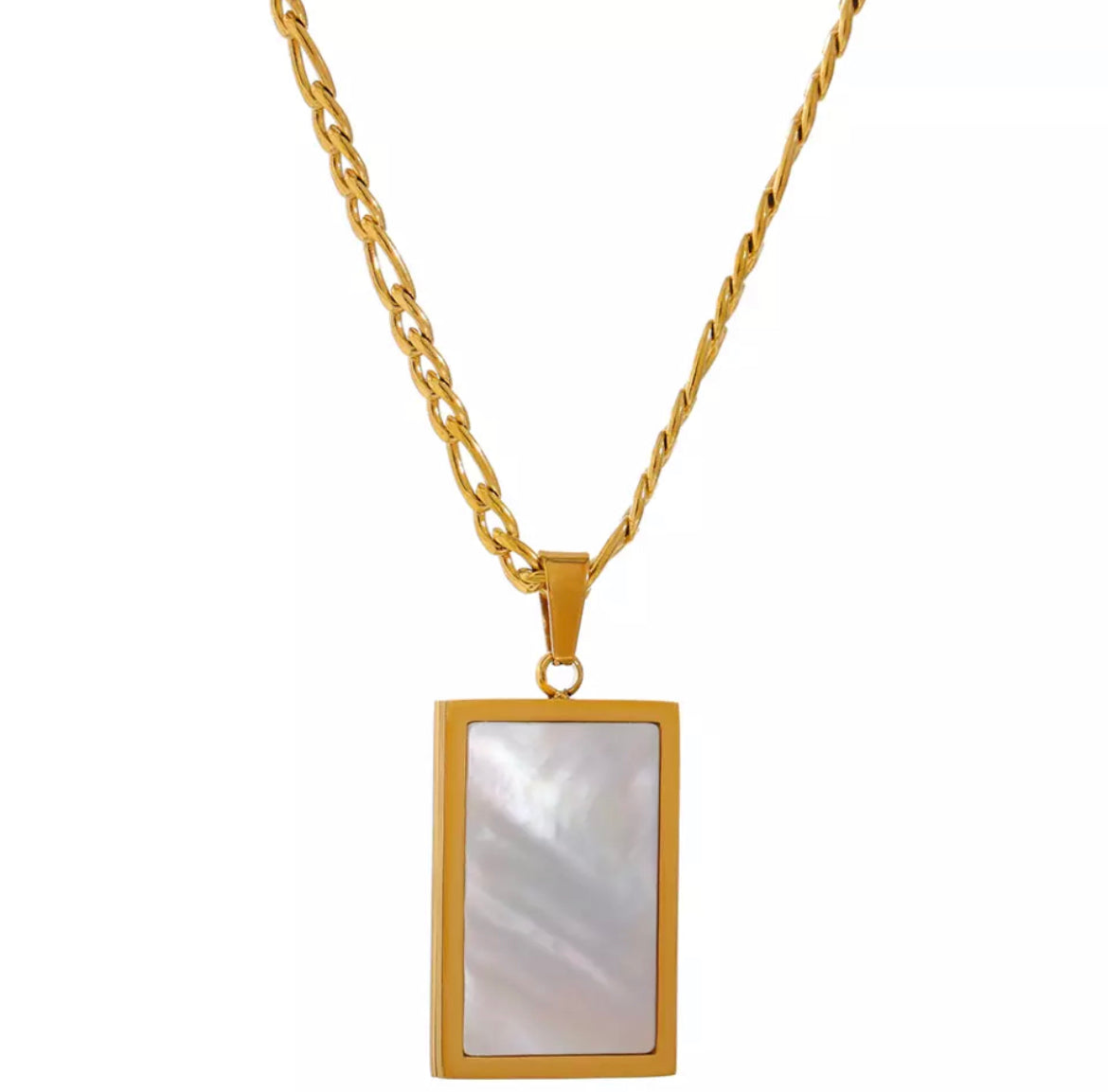 Gold Square Pendant Necklace