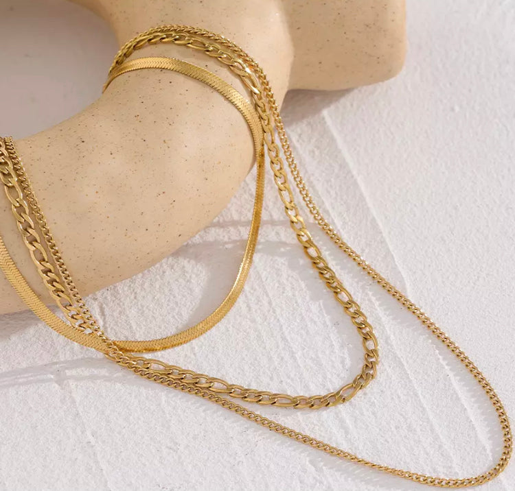 Gold Triple layered Necklaces