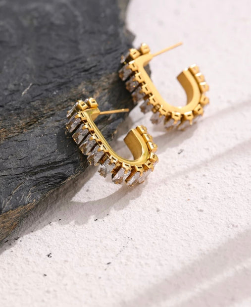 Gold Crystal Every Day Earrings