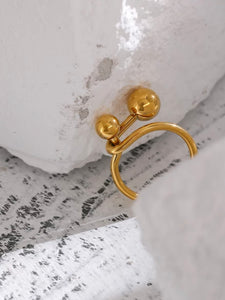 Gold Double Ball Ring