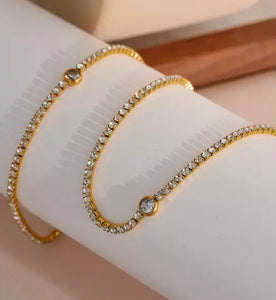 Sparkling Tennis Necklace and Bracelet Set