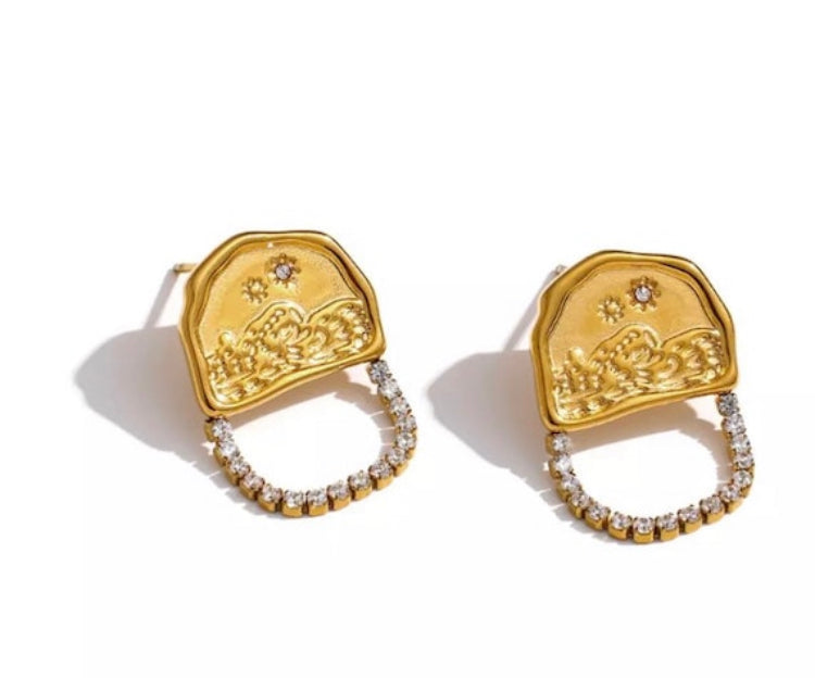 Gold Brunch Date Stud Earrings