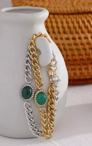 Gemstone Curb Link Bracelet