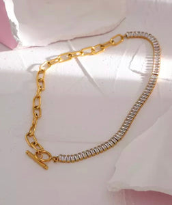 Gold Crystal Cocktail Necklace