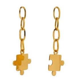 Gold puzzle earrings