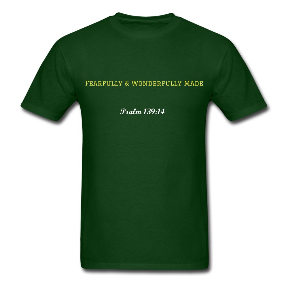 Fearfully & Wonderfully Made  T-Shirt - forest green