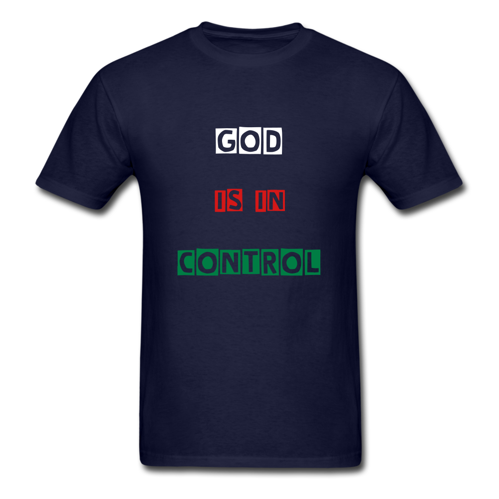 God Is In Control T-Shirt - navy