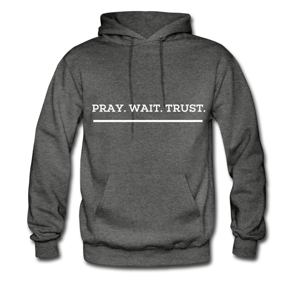 Pray.Wait.Trust. Hoodie - charcoal gray