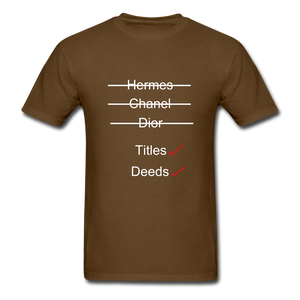 Title & Deeds Classic T-Shirt - brown