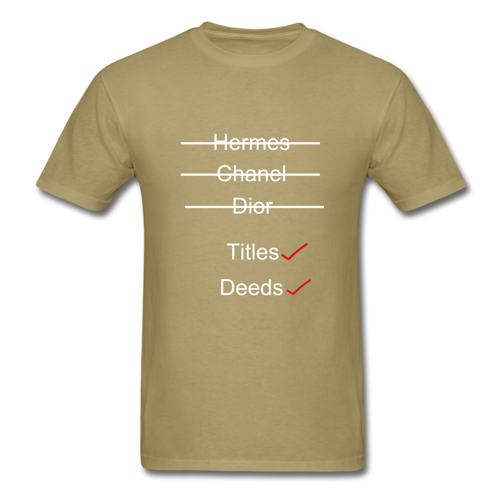 Title & Deeds Classic T-Shirt - khaki