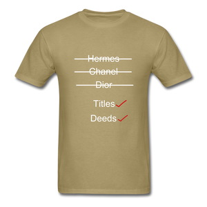 Title & Deeds Classic T-Shirt - khaki