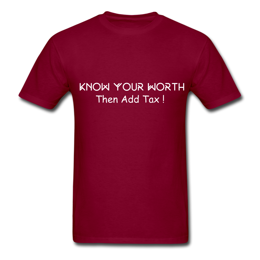Know Your Worth Classic T-Shirt - burgundy