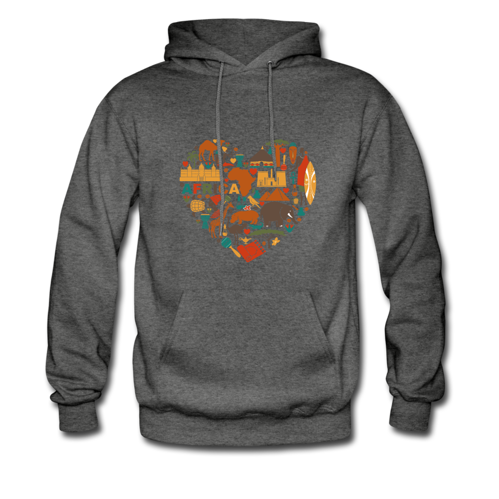 Heart of Africa Hoodie - charcoal gray