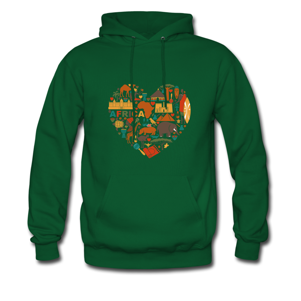 Heart of Africa Hoodie - forest green