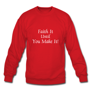 Faith It Crewneck Sweatshirt - red