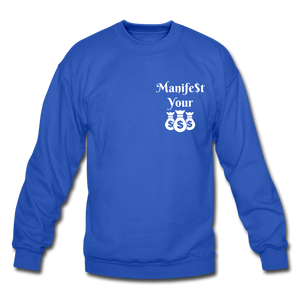 Manifest Your Bag Crewneck Sweatshirt - royal blue