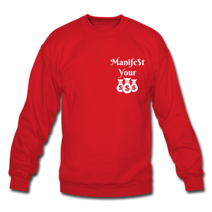 Manifest Your Bag Crewneck Sweatshirt - red
