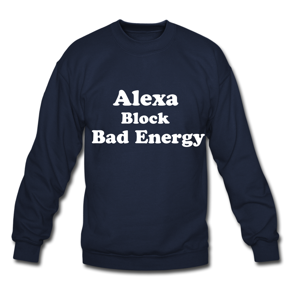 Alexa Block Bad Energy Crewneck Sweatshirt - navy