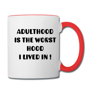 Adulthood Coffee Mug - white/red