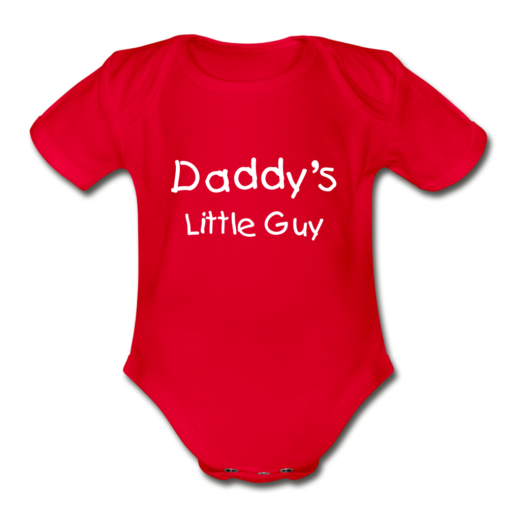 Daddy's Little Guy Organic Short Sleeve Baby Bodysuit - red