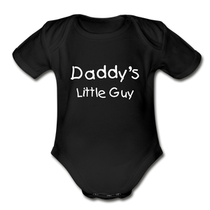 Daddy's Little Guy Organic Short Sleeve Baby Bodysuit - black