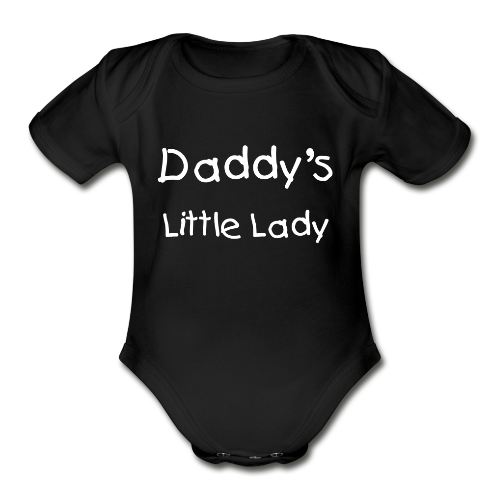 Daddy's Little Lady Organic Short Sleeve Baby Bodysuit - black