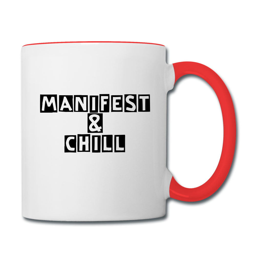 Manifest & Chill Contrast Coffee Mug - white/red