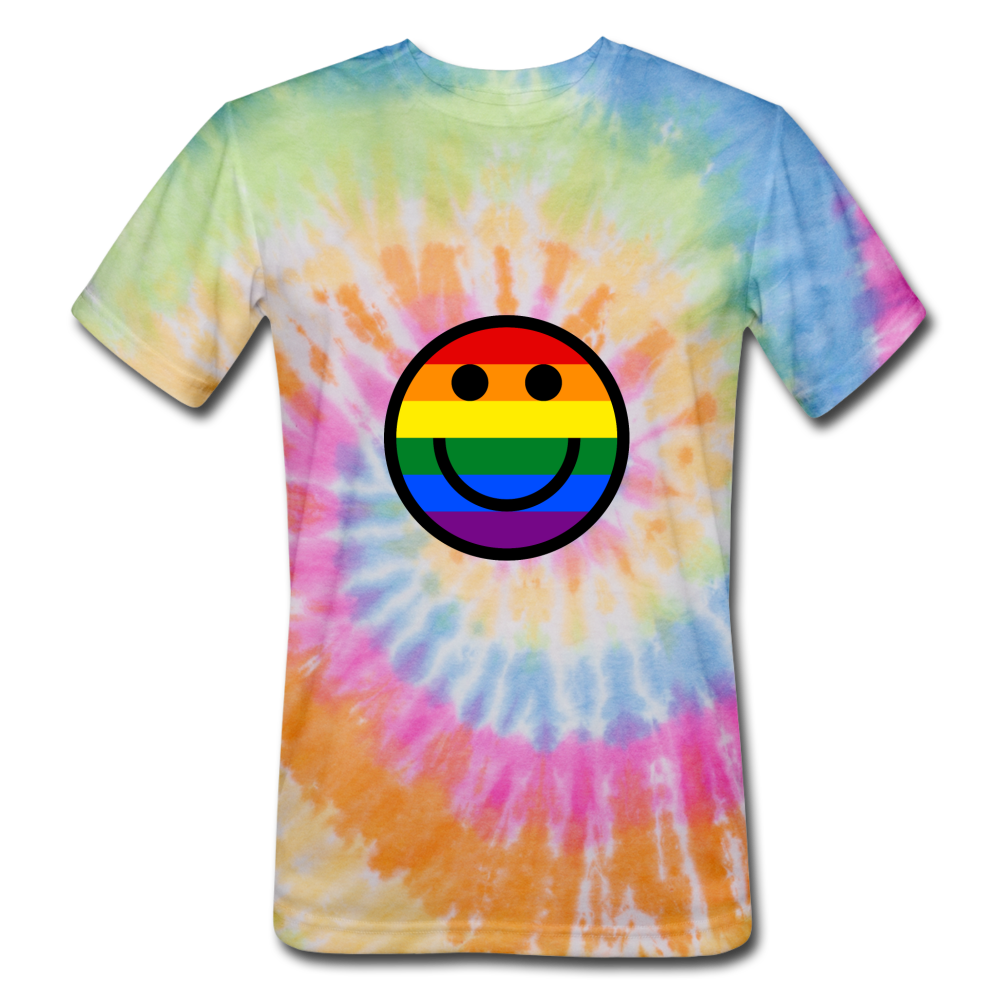 Happy Rainbow Unisex Tie Dye  T-Shirt - rainbow