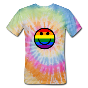 Happy Rainbow Unisex Tie Dye  T-Shirt - rainbow