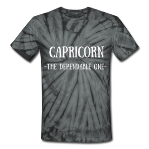 Capricorn- unisex Tie Dye T-Shirt - spider black