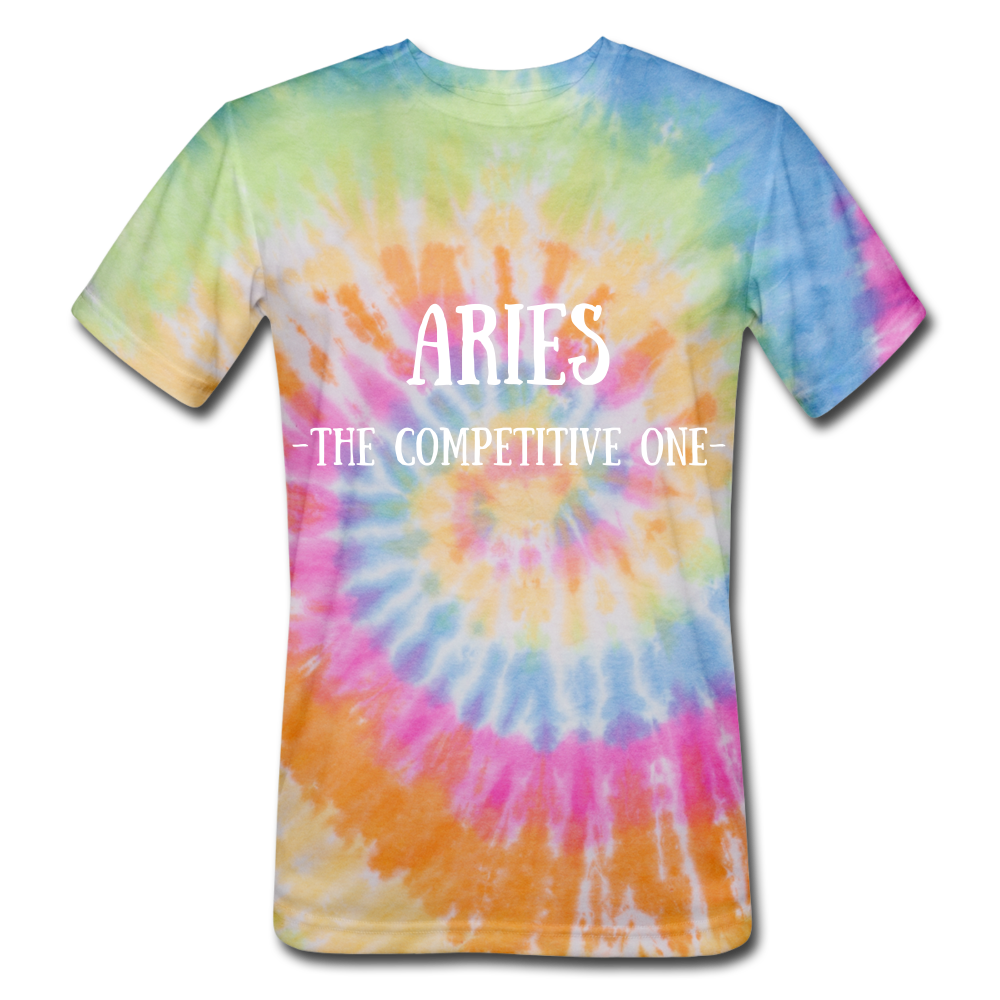 Aries- Unisex Tie Dye T-Shirt - rainbow