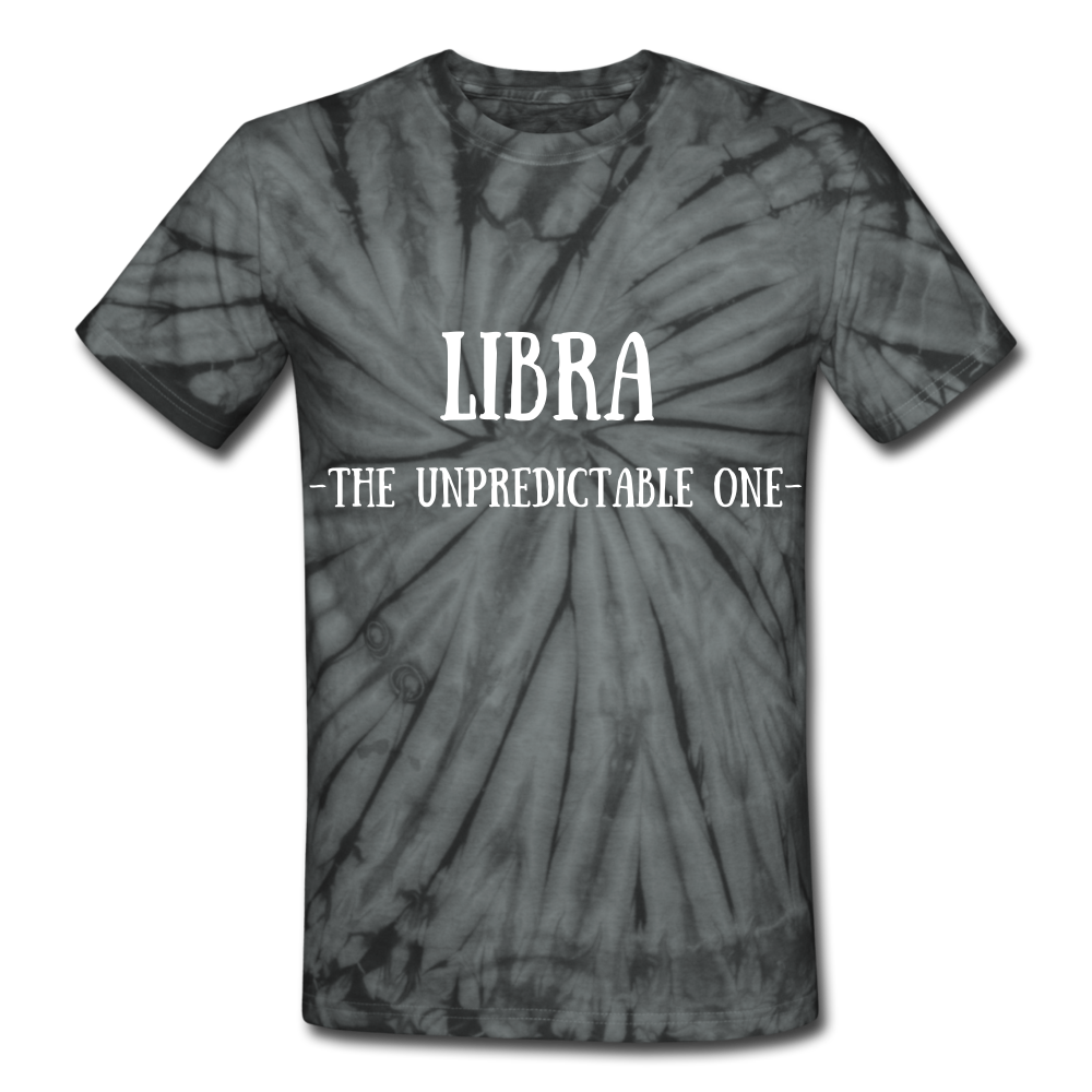 Libra- Unisex Tie Dye T-Shirt - spider black